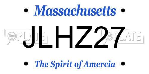 JLHZ27 Massachusetts License Plate