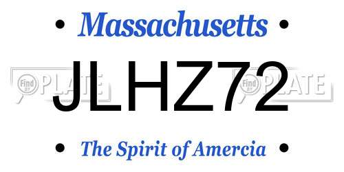 JLHZ72 Massachusetts License Plate