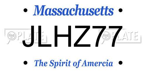 JLHZ77 Massachusetts License Plate
