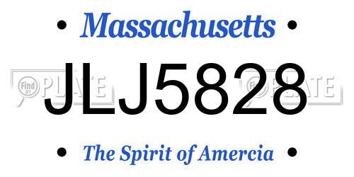 JLJ5828 Massachusetts License Plate