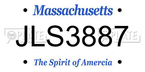 JLS3887 Massachusetts License Plate
