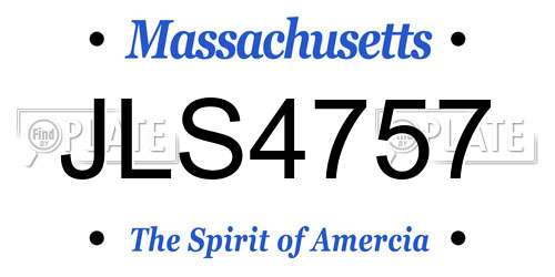 JLS4757 Massachusetts License Plate