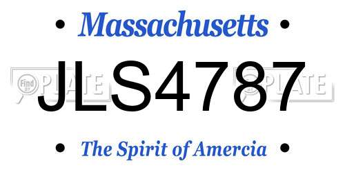 JLS4787 Massachusetts License Plate
