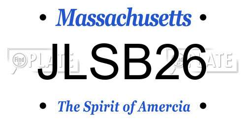 JLSB26 Massachusetts License Plate