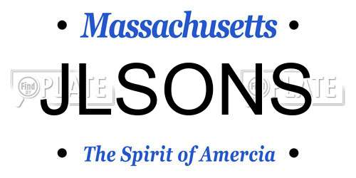 JLSONS Massachusetts License Plate