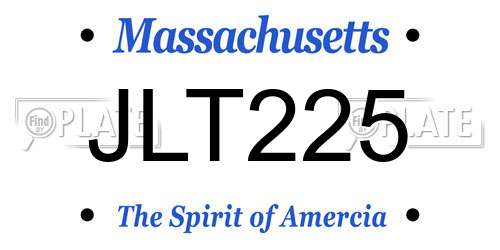 JLT225 Massachusetts License Plate