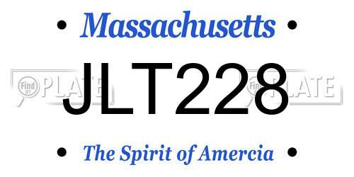 JLT228 Massachusetts License Plate