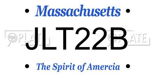 JLT22B Massachusetts License Plate