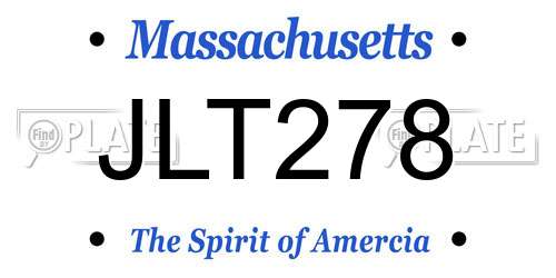 JLT278 Massachusetts License Plate