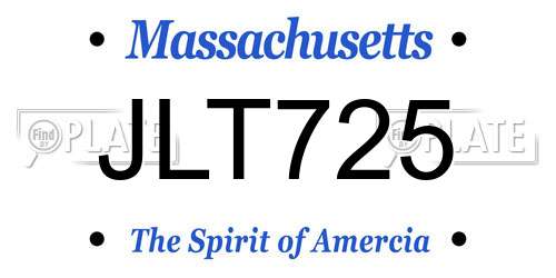 JLT725 Massachusetts License Plate