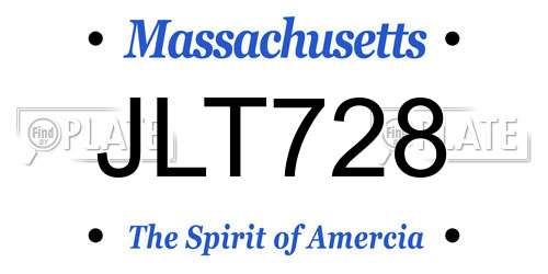 JLT728 Massachusetts License Plate