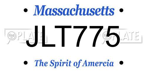 JLT775 Massachusetts License Plate
