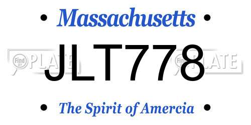 JLT778 Massachusetts License Plate