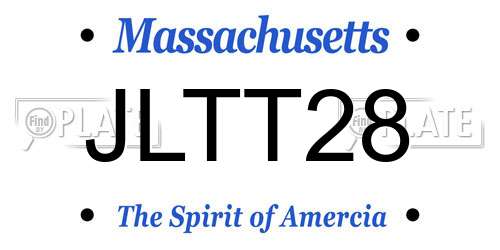 JLTT28 Massachusetts License Plate