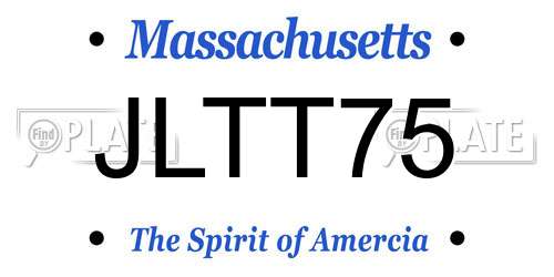 JLTT75 Massachusetts License Plate