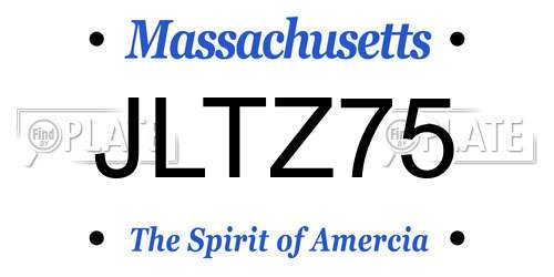 JLTZ75 Massachusetts License Plate