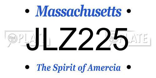 JLZ225 Massachusetts License Plate
