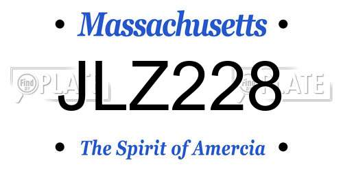 JLZ228 Massachusetts License Plate