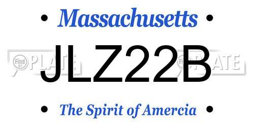 JLZ22B Massachusetts License Plate