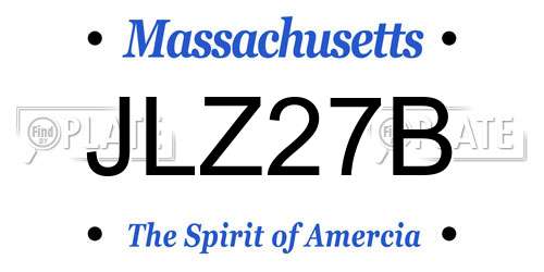 JLZ27B Massachusetts License Plate