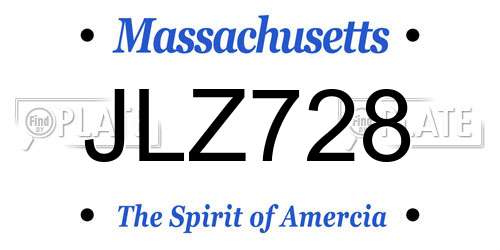 JLZ728 Massachusetts License Plate
