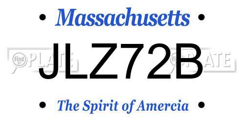 JLZ72B Massachusetts License Plate