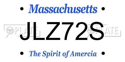 JLZ72S Massachusetts License Plate