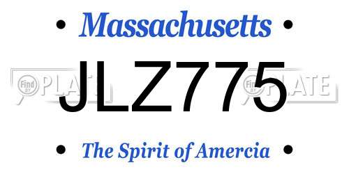 JLZ775 Massachusetts License Plate