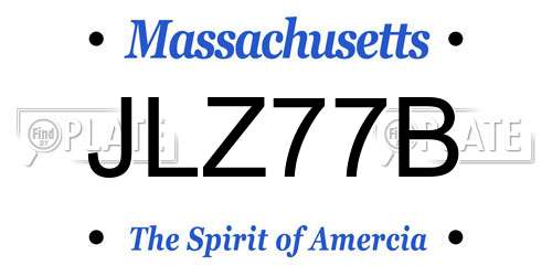 JLZ77B Massachusetts License Plate