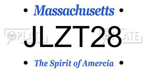 JLZT28 Massachusetts License Plate