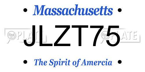 JLZT75 Massachusetts License Plate