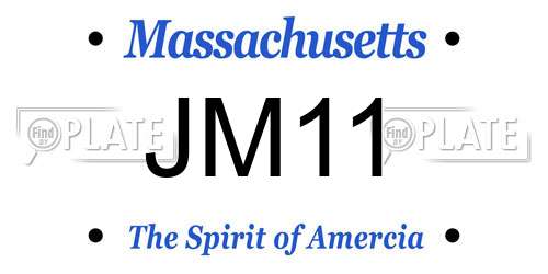 JM11 Massachusetts License Plate