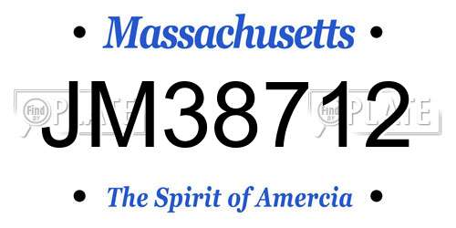 JM38712 Massachusetts License Plate