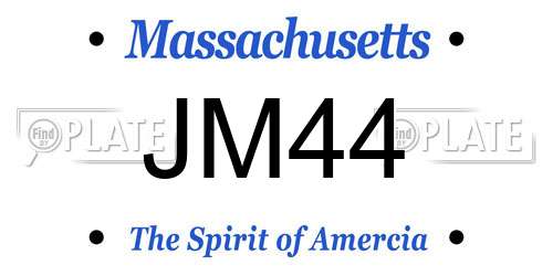 JM44 Massachusetts License Plate