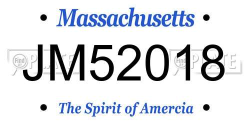 JM52018 Massachusetts License Plate