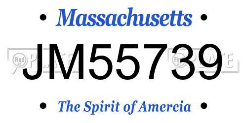 JM55739 Massachusetts License Plate