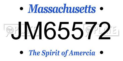 JM65572 Massachusetts License Plate