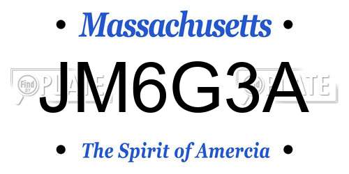 JM6G3A Massachusetts License Plate