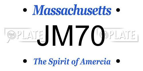 JM70 Massachusetts License Plate