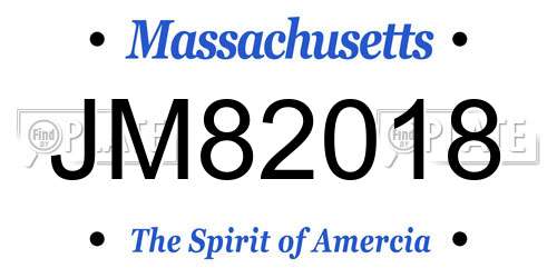 JM82018 Massachusetts License Plate