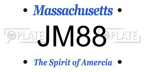 JM88 Massachusetts License Plate