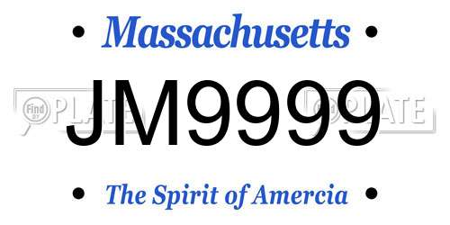 JM9999 Massachusetts License Plate