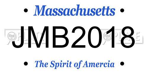 JMB2018 Massachusetts License Plate