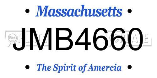 JMB4660 Massachusetts License Plate