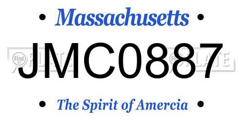JMC0887 Massachusetts License Plate