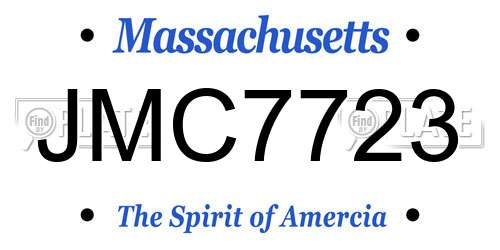 JMC7723 Massachusetts License Plate