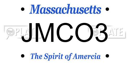 JMCO3 Massachusetts License Plate