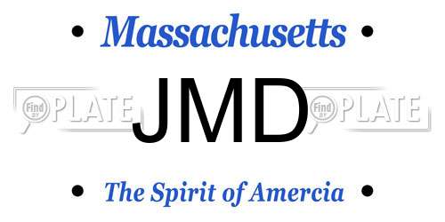 JMD Massachusetts License Plate