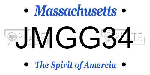 JMGG34 Massachusetts License Plate
