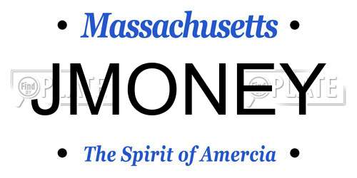 JMONEY Massachusetts License Plate